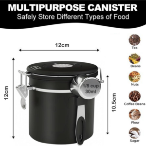 Coffee Bean Storage Canister with Date Tracker and Scoop