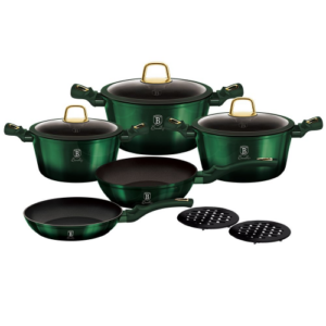 Cookware Set - 10 Piece Titanium Coating - Emerald