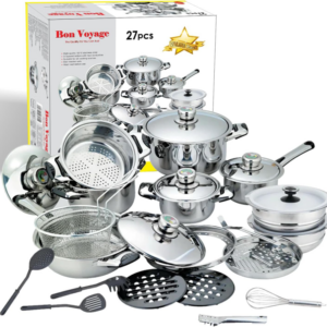 Heavy Bottom Cookware Set - 27 Pieces - Stainless steel