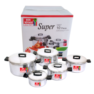 Cookware Set - Silver Aluminum 10 Piece