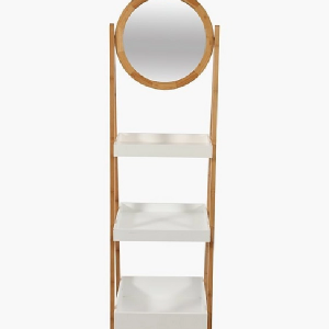 Shelf With Mirror - Bamboo 3 Tier