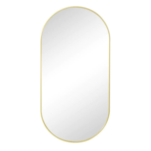 Gold frame oval mirror 50 x 100cm
