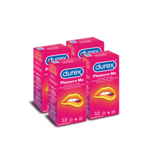 Durex 4 x 12's, Bulk Comdons, Ribbed & Dotted, With lubricant, Pleasure Me