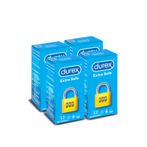 Durex 4 x 12's Bulk Condoms, Thicker Latex Condoms with Lube, Extra Safe