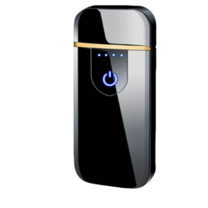 AICOM -No Gas Dual Arc Cigarrete Lighter with LED Flashlight - Black