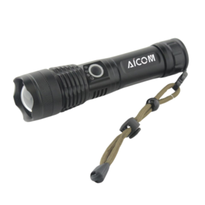 AICOM - Aluminum Alloy Rechargeable Long Last Torch with Zoom Function