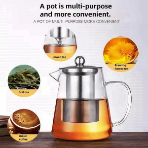 Glass Tea Maker with Stainless Steel Infuser - 750ml