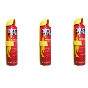 3x Portable Fire Extinguisher With Holder - 1000ML
